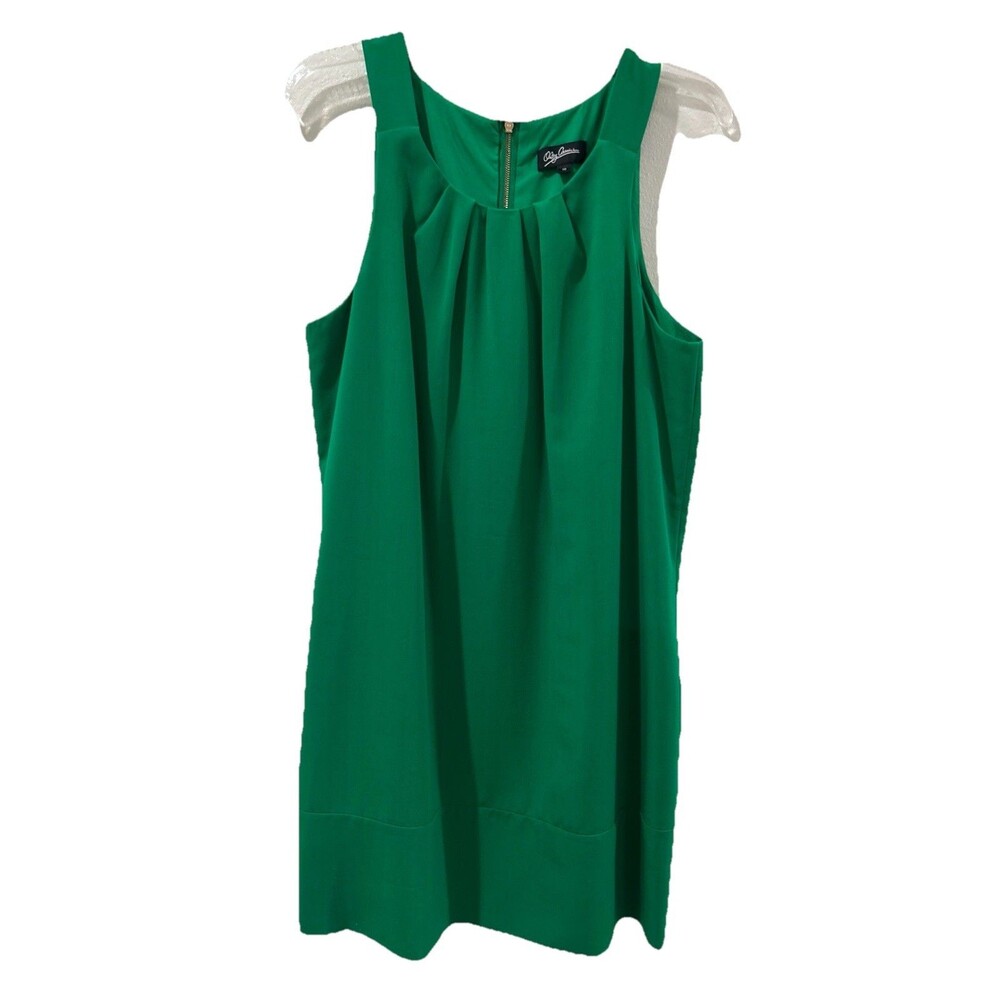 Oleg Cassini Womens Size 10 Green Sleeveless Cocktail Dress Lining Round Neck